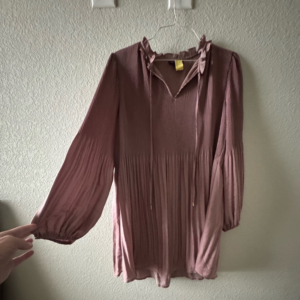 Skies are Blue mauve rose pleated dress size large